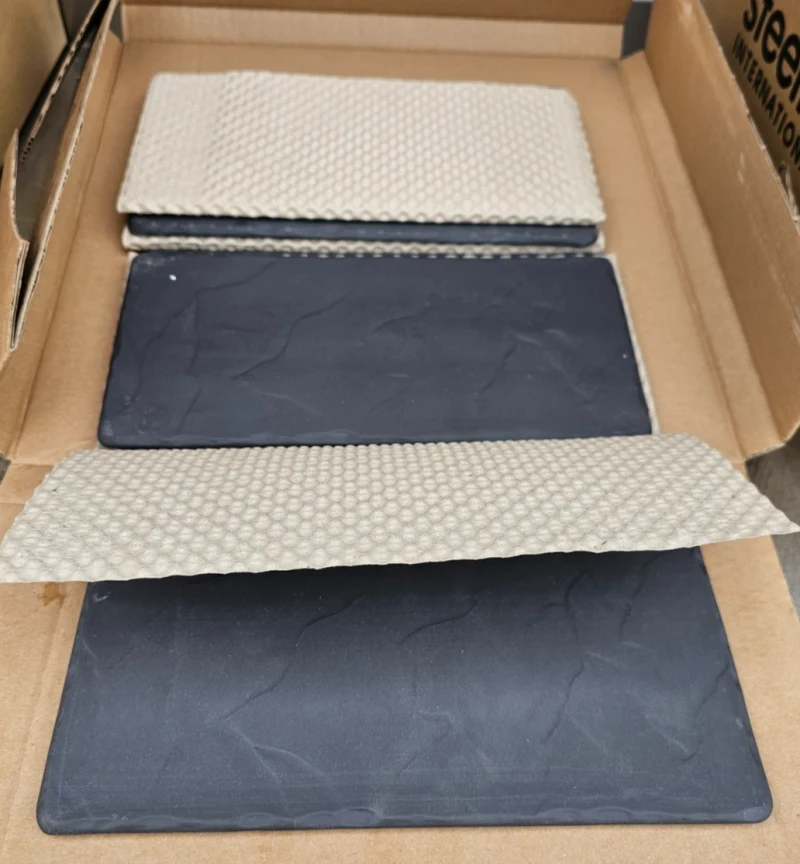 REVOL BA0125 Basalt Slate-Style Serving Platters, 25 x 12 cm, Box of 6