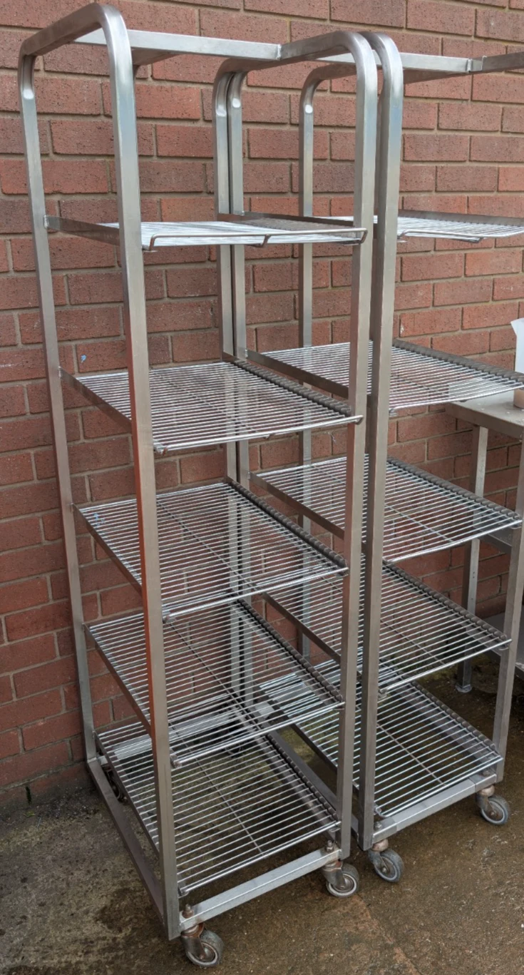 5-Tier Mobile Stainless Steel Storage Trolley with Wire Shelves, 172cm High — photograph 1