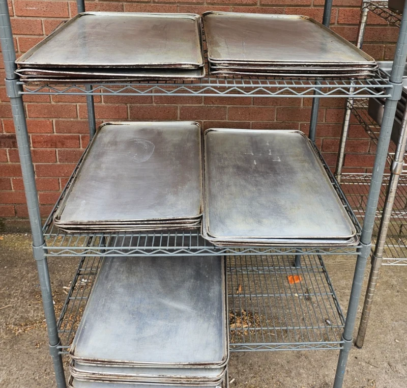 USED BAKERY OVEN TRAYS 60X40CM ALUMINIUM BAKING TRAY 15 AVAILABLE £7.50+VAT EACH