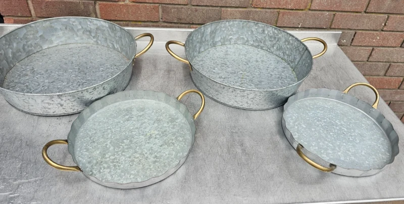 Aldon Galvanised Serving Bowls with Handles