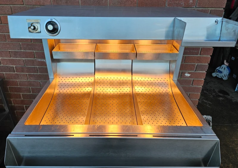 Bridge Catering CHIP.D 90cm 3-Slot Heated Chip Dump with Gantry & Mobile Stand