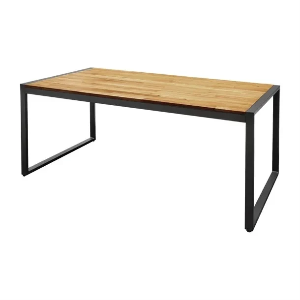 Bolero DS157 Acacia Wood & Steel Industrial Table 1800 x 900mm, New Boxed — photograph 1