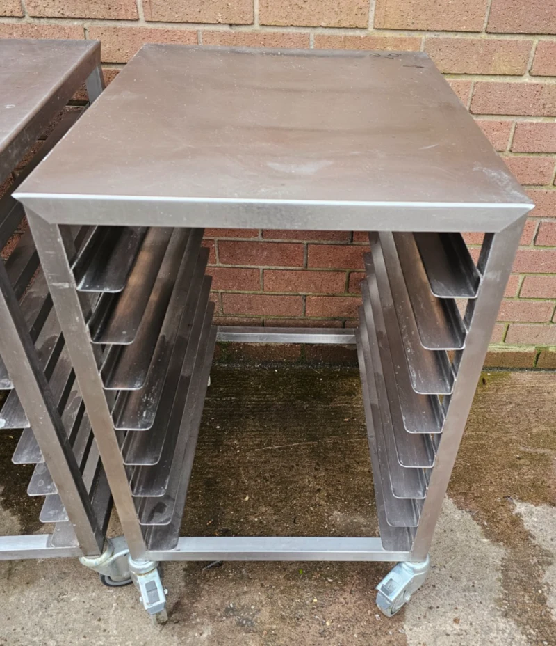 Heavy-Duty Stainless Steel Mobile Equipment Stand with 7-Level Tray Rack